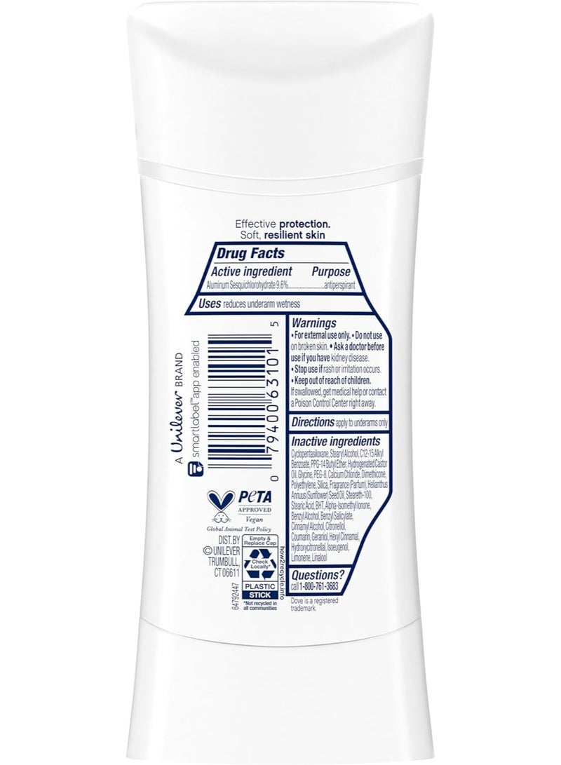 دوف مزيل عرق ستيك غير مرئي شير فريش، حماية من التعرق والروائح حتى 48 ساعة، خالٍ من الكحول، مخصص للنساء، 74 جم - Image 2